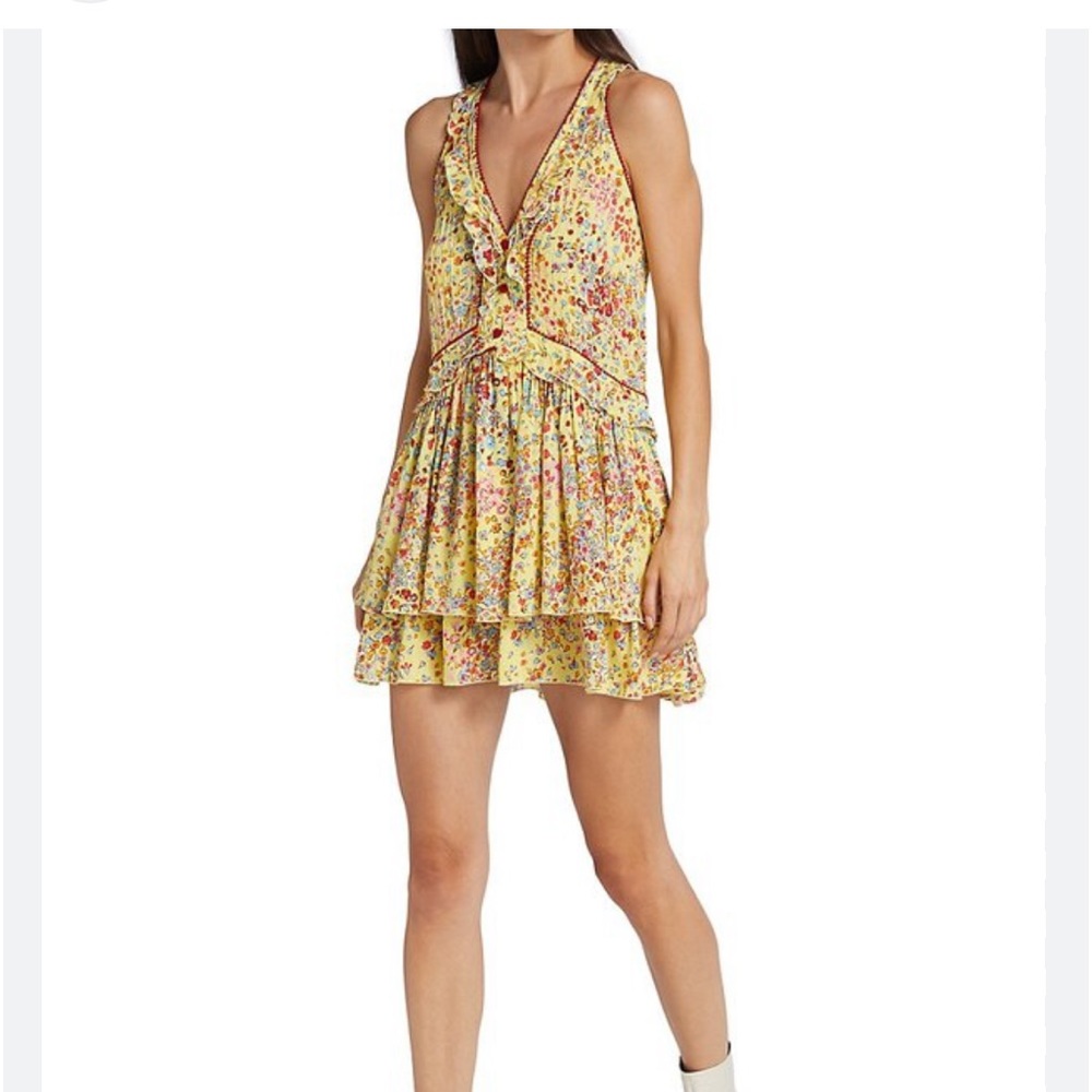 Poupette St. Barth, Wo Mae floral mini dress, yellow mur, S